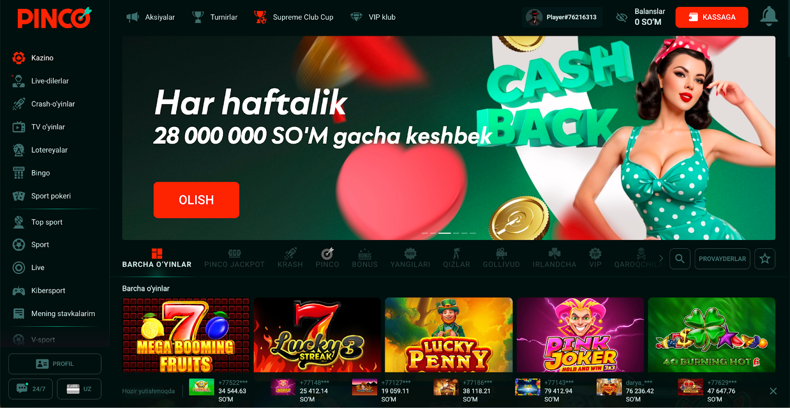 pinco casino online